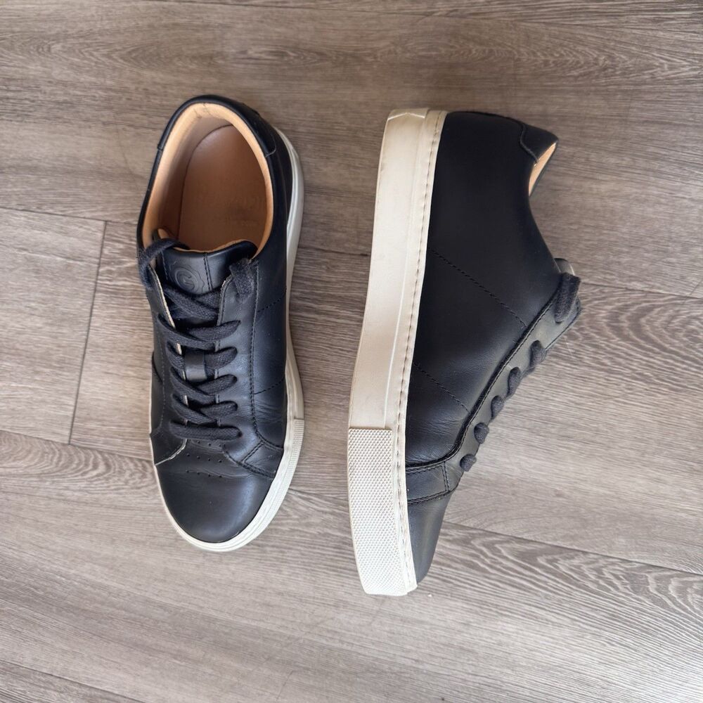 Greats Royale Nero Black Leather Sneakers Made In Italy Unisex US Size 8 EUR 38 - Picture 2 of 14